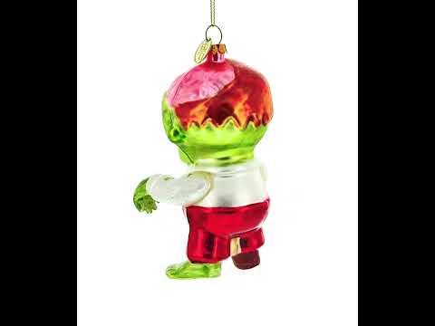 Walking Zombie Glass Christmas Ornament
