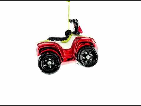 Adventurous ATV Off-road Glass Christmas Ornament