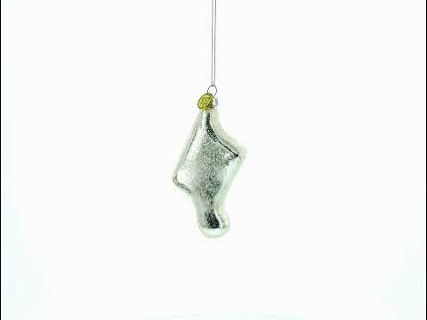Silver Music Note Glass Christmas Ornament