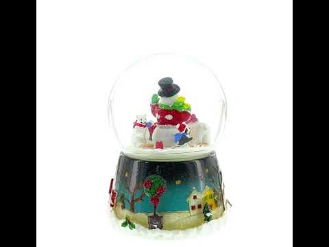 Bola de nieve giratoria musical con muñeco de nieve, osos polares y pingüinos