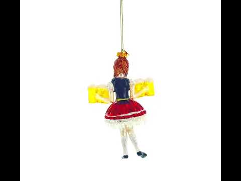 Girl Holding Beer Blown Glass Christmas Ornament
