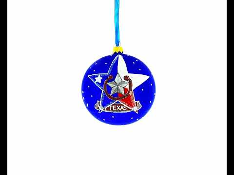 I Love Houston, Texas Glass Ball Christmas Ornament 4 Inches