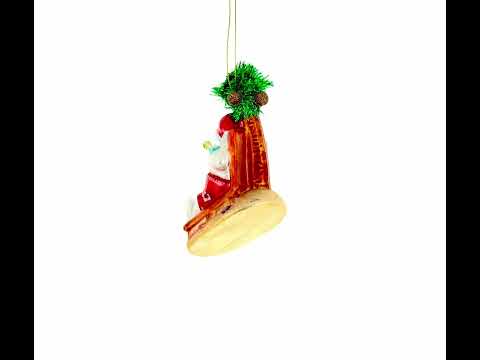 Tropical Snowman on the Beach Exotic Glass Christmas Ornament