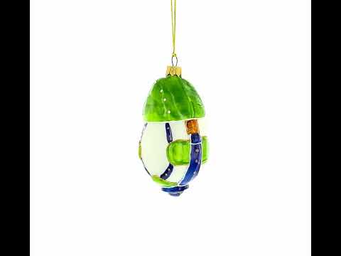 Traditional German Cuckoo Clock with Roman Numeral Glass Christmas Ornament