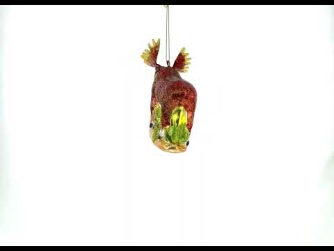 Moose Glass Christmas Ornament