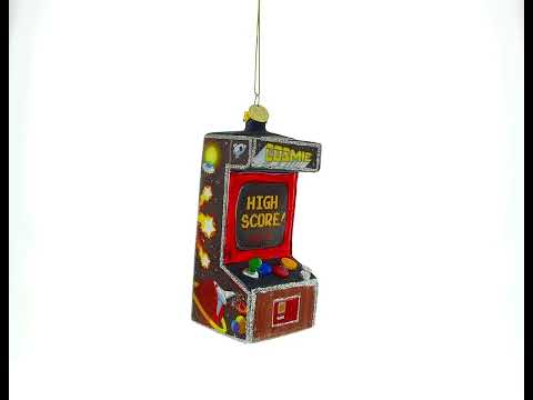 Arcade Game Machine Glass Christmas Ornament