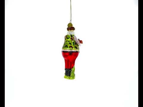 Hunter Santa Glass Christmas Ornament