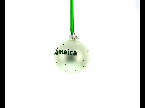 Adorno navideño de bola de cristal con la bandera de Jamaica, 3,25 pulgadas
