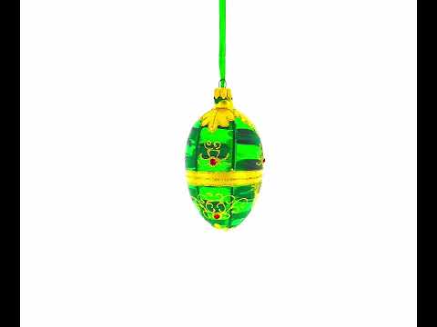 1888 Cherub mit Streitwagen, Glas-Ei-Ornament, 10 cm