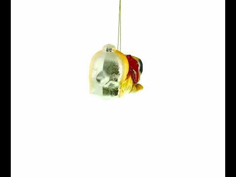 Pug Dog Glass Christmas Ornament