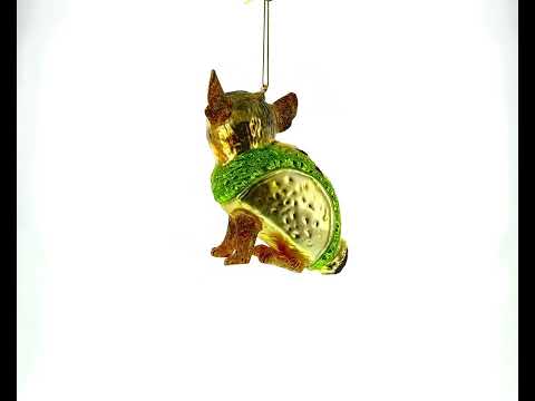 Weihnachtsschmuck aus Glas, bestehend aus Chihuahua-Taco-Hund-Glas