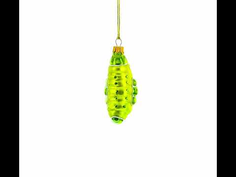 Orange Caterpillar Glass Christmas Ornament