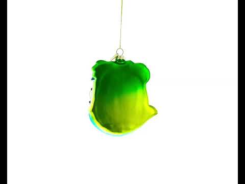 Florida Palm Tree Welcome Sign Blown Glass Christmas Ornament
