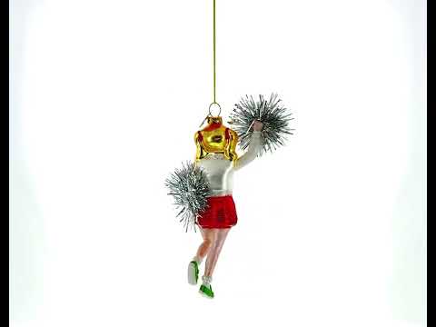 Cheerleader Glass Christmas Ornament