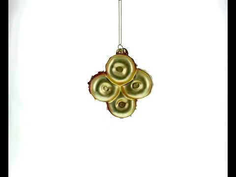 Festively Decorated Donuts Glass Christmas Ornament