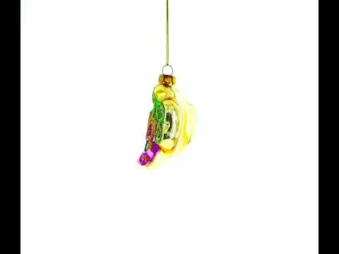 Purple Mask Glass Christmas Ornament