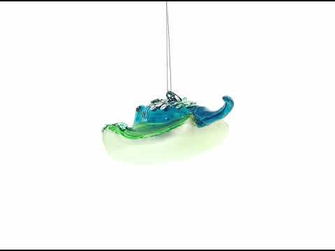 Schmuckbesetzter blauer Stachelrochenglas-Weihnachtsschmuck