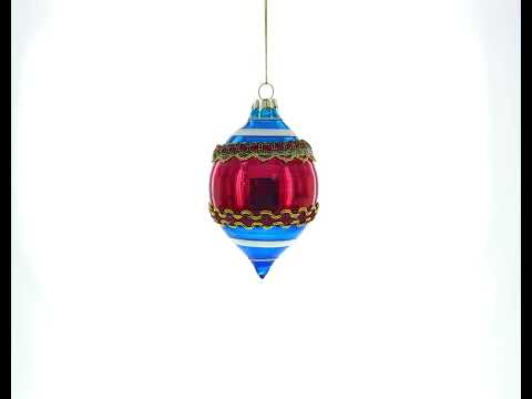 Retro Reflection Blue Retro-Inspired Glass Christmas Ornament