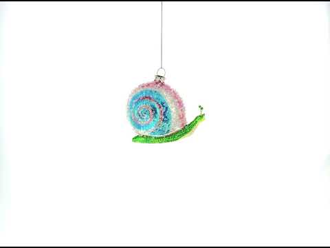 Weihnachtsschmuck aus Glas: Schnecke mit bunten Perlen