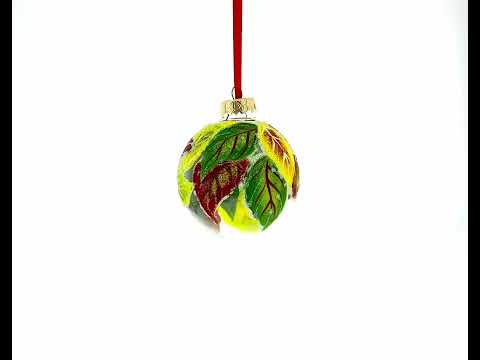 Red Cardinals in Winter Scene Glass Ball Christmas Ornament 3.25 Inches