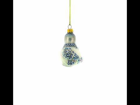 Gray Pigeon Glass Christmas Ornament