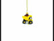 Yellow Dump Truck Glass Christmas Ornament