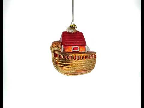 Timeless Noah's Ark Glass Christmas Ornament