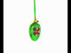 Emerald Green with Red and Gold Floral Mini Glass Egg Ornament 2.9 Inches