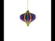 Purple Green Gold Glitter Stripe Teardrop Finial Glass Christmas Ornament