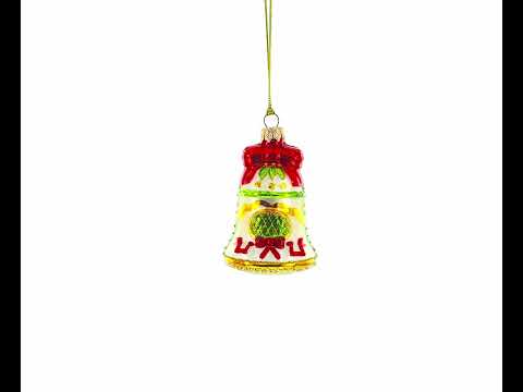Decorated Bell Glass Christmas Ornament