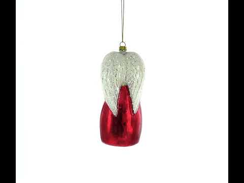Schutzengel über der Krippe, gläserner Weihnachtsschmuck