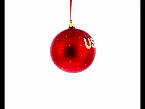 Weihnachtskugel mit Flagge der Vereinigten Staaten von Amerika aus rotem Glas, 10 cm (4 Zoll)