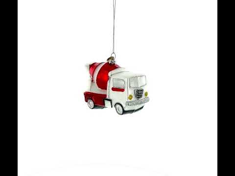 Concrete Mixer Glass Christmas Ornament