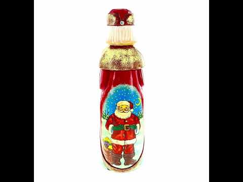 Riding on Air Balloon Hand Carved Solid Wood Santa Figurine 11 Inches