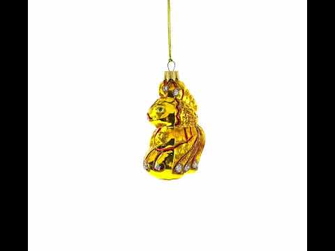 Shiny Goldfish with Scales Glass Christmas Ornament