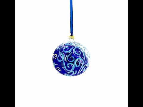 Adorno navideño de bola de cristal de Papá Noel en trineo con reno, 4 pulgadas