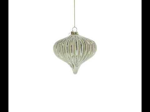 Ribbed Antique-Style Onion Finial -Glass Christmas Ornament