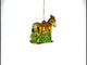 Adorno navideño de cristal con forma de burro y adornos festivos