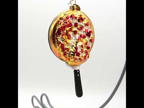Pizza Pan Glass Christmas Ornament