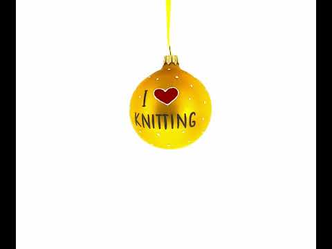 Weihnachtsschmuck aus Glas mit dem Aufdruck „Ich liebe Stricken“, 8,25 cm (3,25 Zoll)
