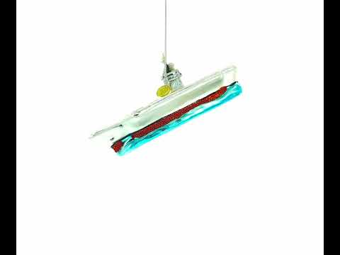 Aircraft Carrier Glass Christmas Ornament