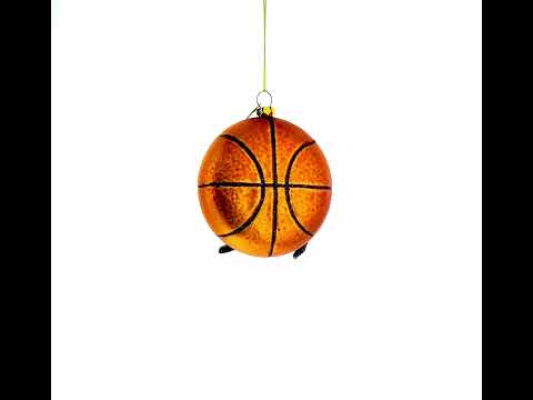Basketball Player Glass Christmas Ornament