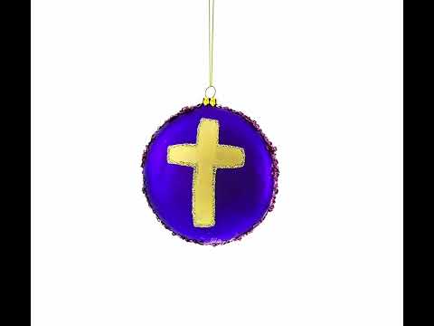 Holy Mother and Infant Jesus Glass Christmas Ornament