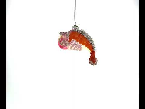 Adorno navideño de cristal de langosta roja