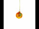 Orange with Shiny Leaf Glass Christmas Ornament 3 Inches
