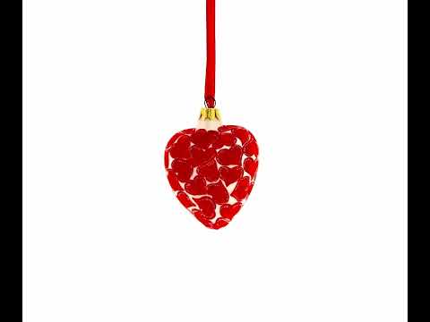 Glass Heart with I Love You Text Christmas Ornament