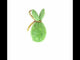 Rustic Bunny Nest Egg Decoration – Green Burlap-Style Easter Ornament with Raffia Bow