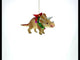 Prehistoric Dinosaur in Wreath Glass Christmas Ornament