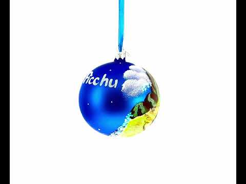 Weihnachtskugel aus Glas mit Motiv von Machu Picchu, Peru (10 cm)