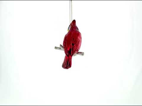 Cardinal Blown Glass Christmas Ornament